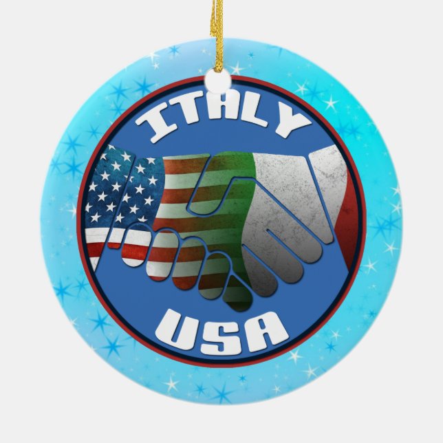 Weihnachtsbaum Ornament Italien USA Flaggen (Hinten)