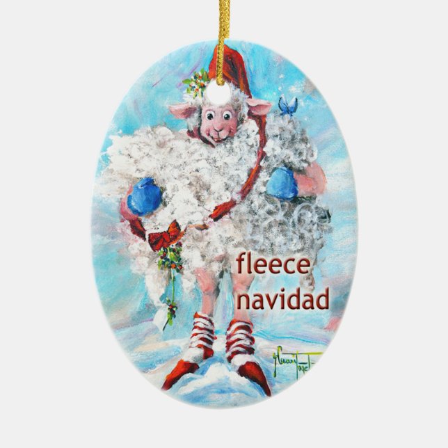 Weihnachtsbaum Ornament Oval Sheep Fleece Navidad (Vorne)