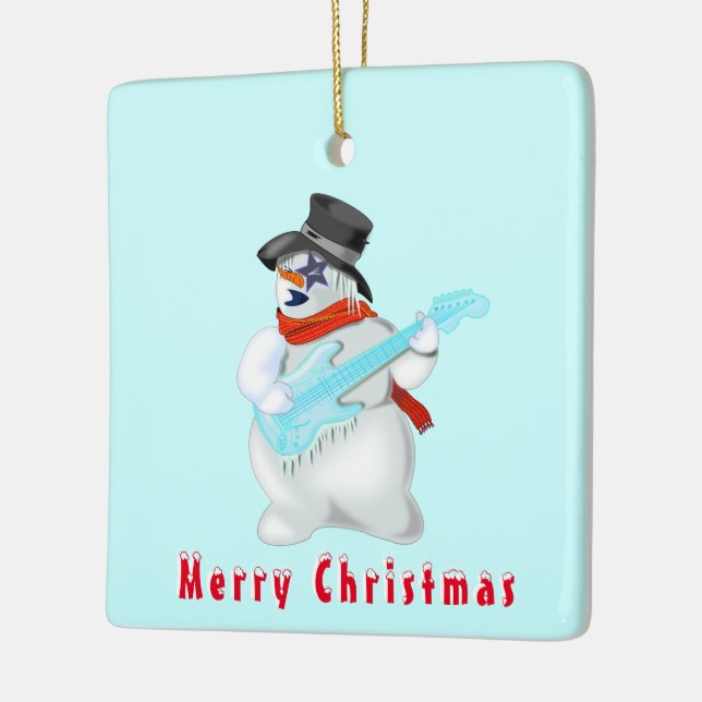 Weihnachtsbaum Ornament Snowmans Gitarrist Spaß (Links)