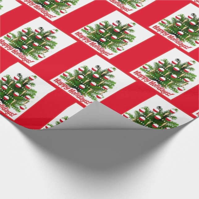 Weihnachtsbaum-Ornamente Feiertag Geschenkpapier (Ecke)