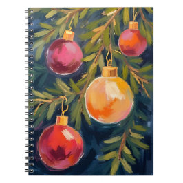 Weihnachtsbaum-Ornamente Wasserfarbe Notizblock