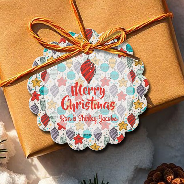 Weihnachtsbaum Ornamente Weihnachtsfeiertag Scallo Geschenkanhänger (Vintage Christmas Tree Ornaments Holiday Scalloped Favor Tags)