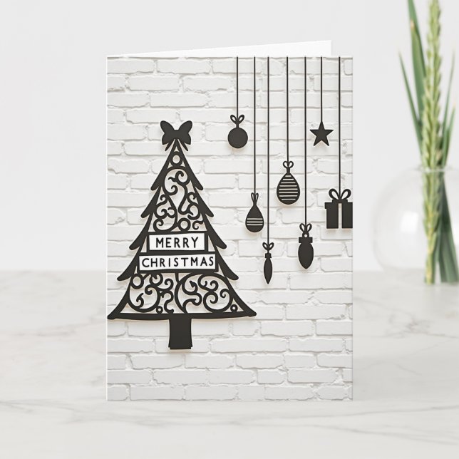 Weihnachtsbaum-Ornamenten-Karte Karte (Vorderseite)