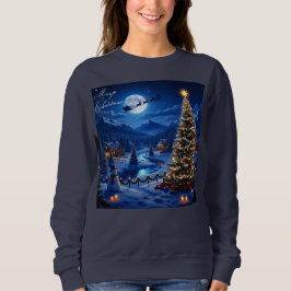 Weihnachtsbaum Outdoor-Szenerie-Thema Sweatshirt