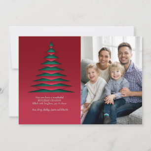 Weihnachtsbaum Papier Stil Foto Grußkarte Feiertagskarte