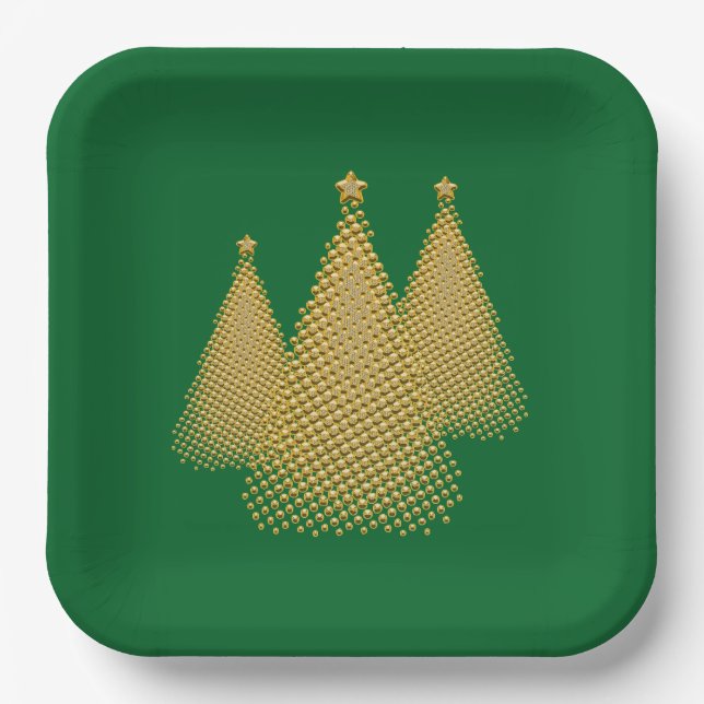 Weihnachtsbaum Pappteller (Vorderseite)