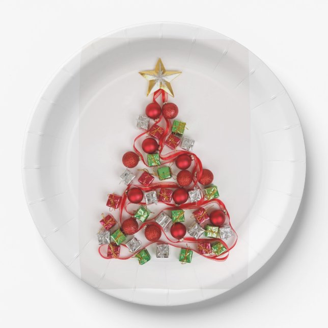 Weihnachtsbaum Pappteller (Vorderseite)