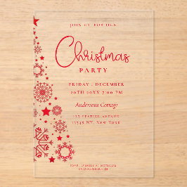 Weihnachtsbaum-Party Acryleinladungen