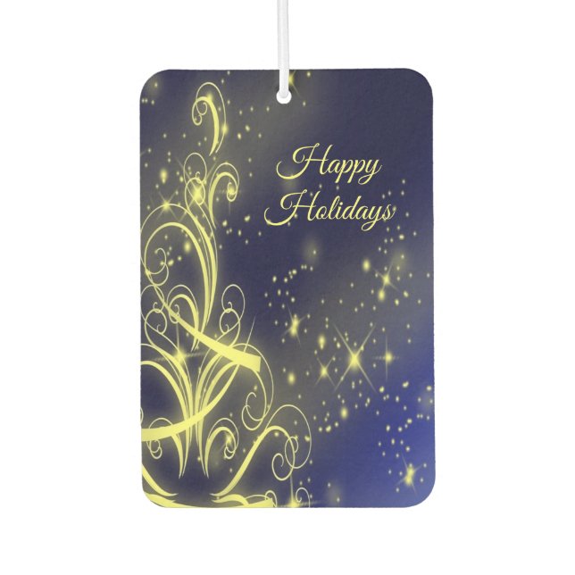 Weihnachtsbaum Party Gold Stars Navy Blue Holidays Autolufterfrischer (Vorderseite)