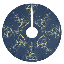 Weihnachtsbaum Party Gold Stars Navy Blue Holidays Polyester Weihnachtsbaumdecke