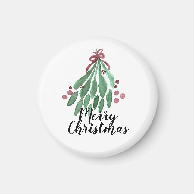Weihnachtsbaum Party Hand Wasserfarben Baum und Bo Magnet (Vorne)