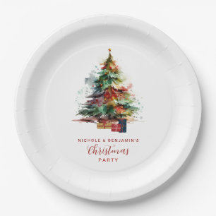 Weihnachtsbaum-Party Pappteller