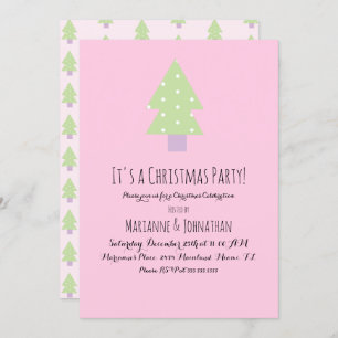 Weihnachtsbaum Party Rosa Pastelbaum Einladung