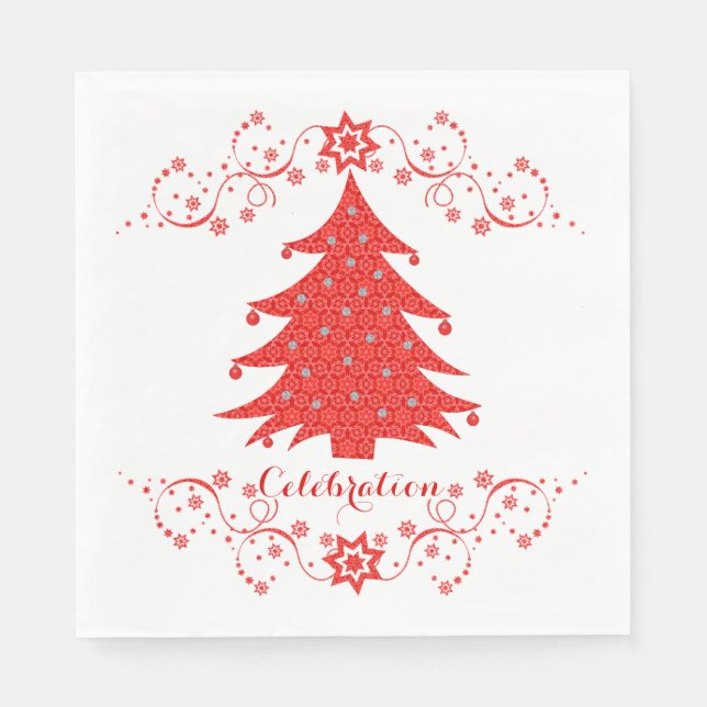 Weihnachtsbaum-Party Serviette (Vorderseite)