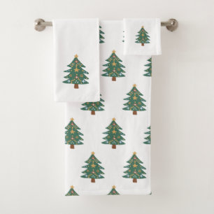Weihnachtsbaum Pattern Badetuch Set