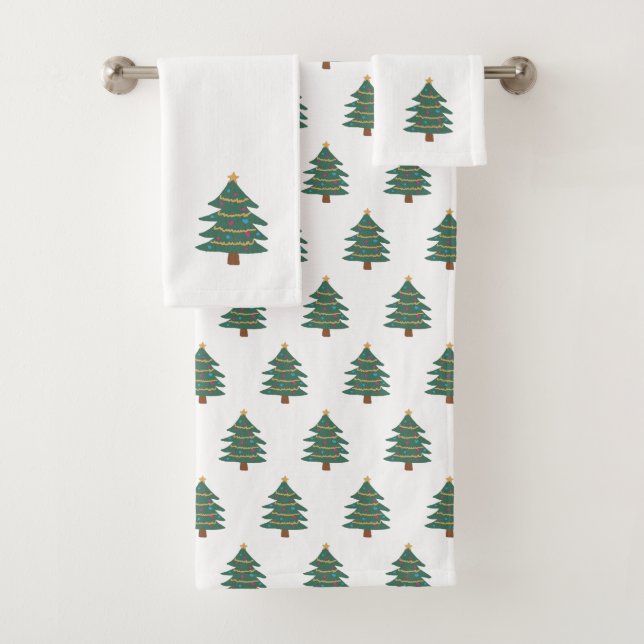 Weihnachtsbaum Pattern Badetuch Set (Insitu)