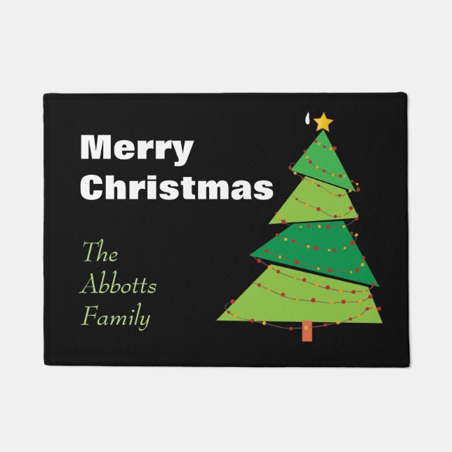 Weihnachtsbaum Personalisiert Fußmatte (Vorderseite)