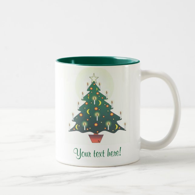Weihnachtsbaum - personalisiert zweifarbige tasse (Rechts)