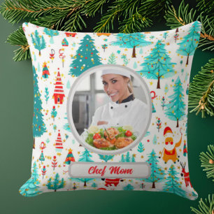 Weihnachtsbaum Personalisiertes Chef-Mutter-Foto Kissen