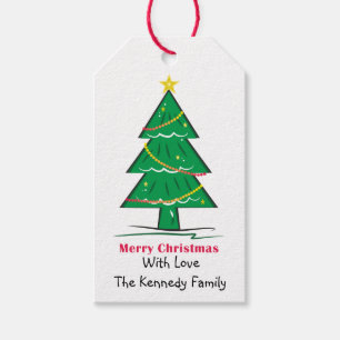 Weihnachtsbaum-personalisiertes Geschenkanhänger