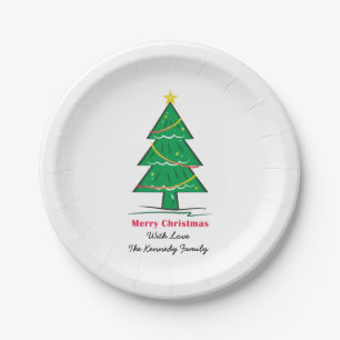 Weihnachtsbaum-personalisiertes Pappteller