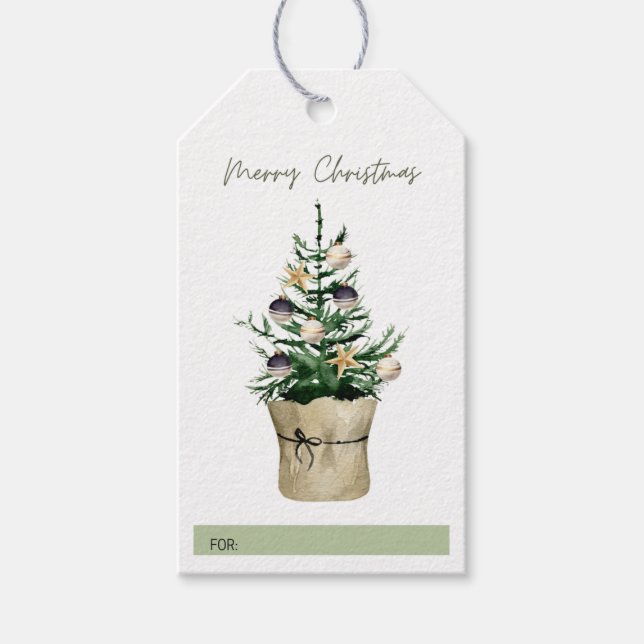 Weihnachtsbaum-Pflanze-Geschenkmarke Geschenkanhänger (Vorderseite)