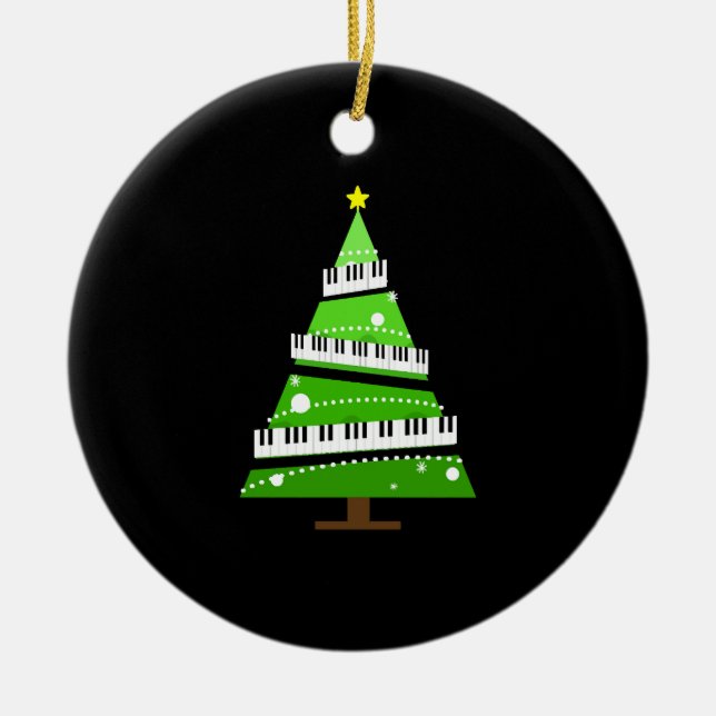 Weihnachtsbaum Piano Teacher Geschenk Keramik Ornament (Vorne)