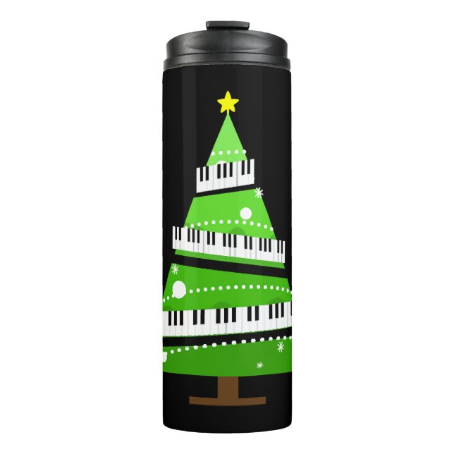 Weihnachtsbaum Piano Teacher Geschenk Thermosbecher (Vorderseite)