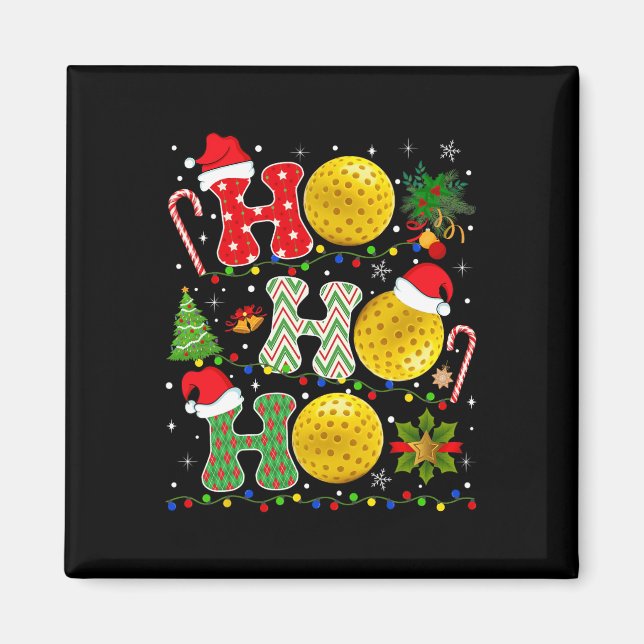 Weihnachtsbaum Pickleball Ho Ho Ho Santa Lights Xm Magnet (Vorne)