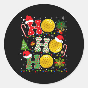 Weihnachtsbaum Pickleball Ho Ho Ho Santa Lights Xm Runder Aufkleber