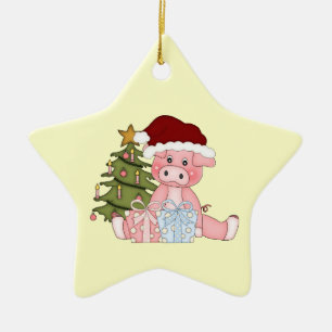 Weihnachtsbaum-Piggy Verzierung Keramikornament