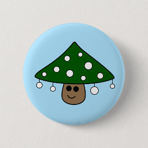 Weihnachtsbaum-Pilz-Knopf Button