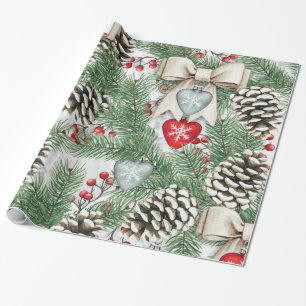 Weihnachtsbaum Pine Cone und Kunstharz Schnee Geschenkpapier