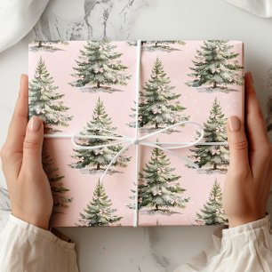 Weihnachtsbaum Pink Bow Wrapping Paper Geschenkpapier