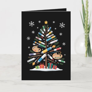 Weihnachtsbaum-Pinselpalette Künstler Xmas Karte