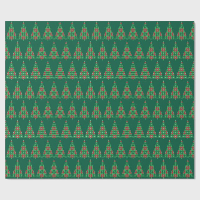 Weihnachtsbaum-Pixelkunst-Geschenkpapier Geschenkpapier (Flach)