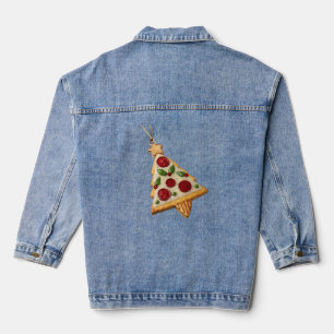 Weihnachtsbaum Pizza Ornament Jeansjacke
