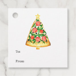 Weihnachtsbaum Pizza to From Favor Tags Geschenkanhänger