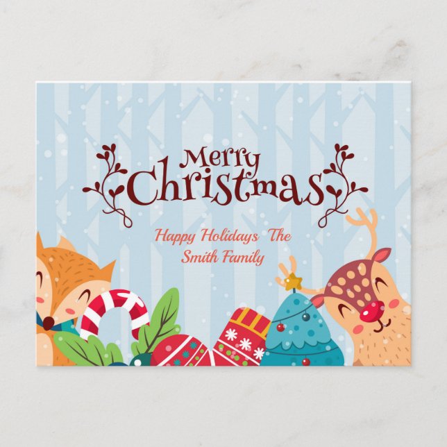 Weihnachtsbaum Postkarte (Vorderseite)