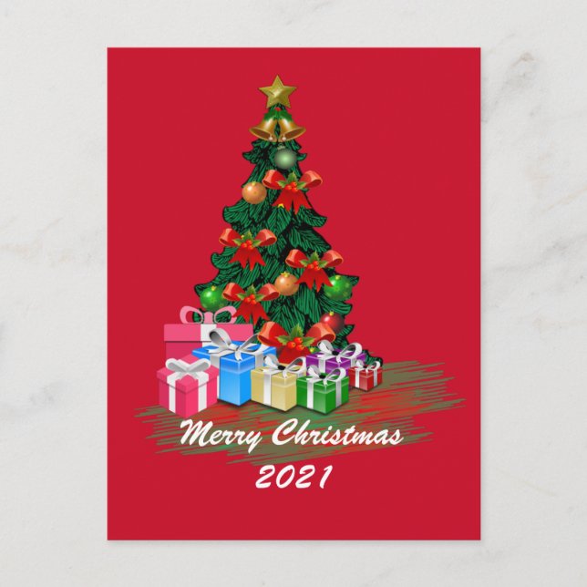Weihnachtsbaum Postkarte (Vorderseite)