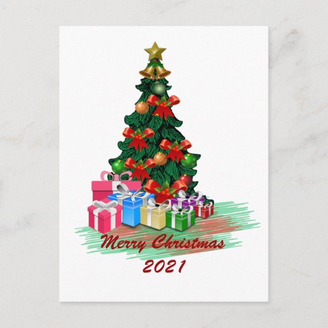Weihnachtsbaum Postkarte (Vorderseite)