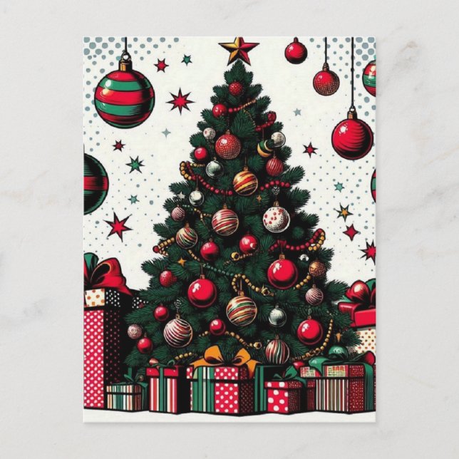 Weihnachtsbaum Postkarte (Vorderseite)