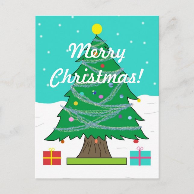 Weihnachtsbaum-Postkarte Feiertagspostkarte (Vorderseite)