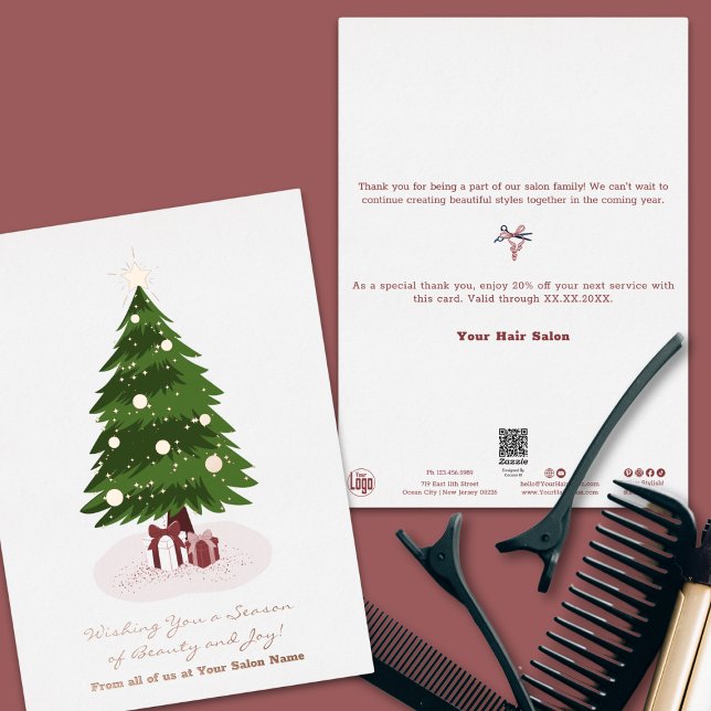 Weihnachtsbaum präsentiert Foil Accents Urlaubskar Folieneinladung (Christmas Tree Presents Foil Accents Holiday Card)