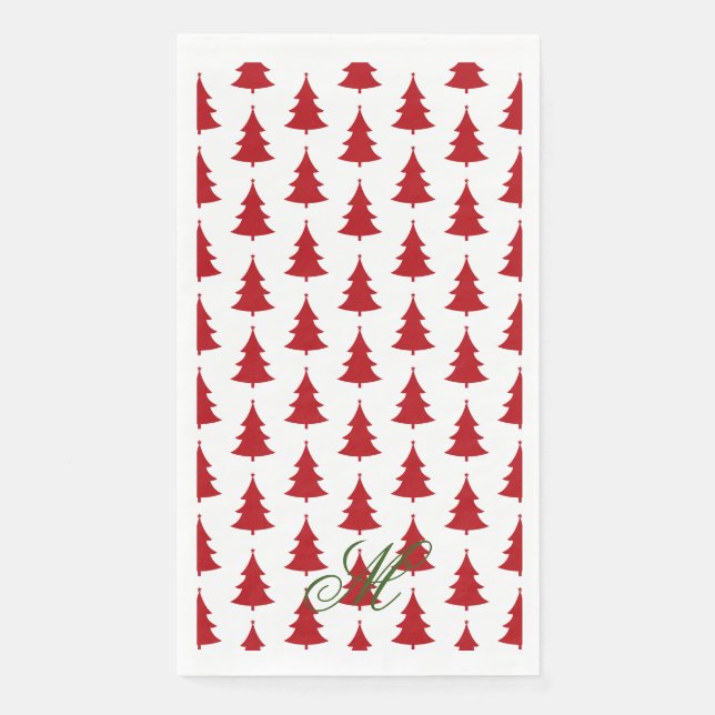 Weihnachtsbaum Print Gasttuch Serviette (Vorderseite)