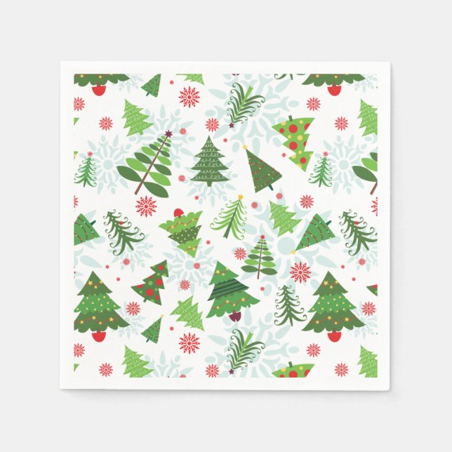 Weihnachtsbaum Print Paper Napkins Serviette (Vorderseite)