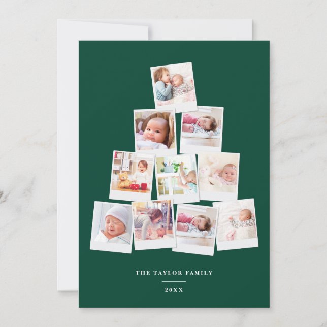 Weihnachtsbaum Quadrat Kinder Foto Galerie Feiertagskarte (Vorderseite)