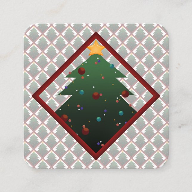 Weihnachtsbaum Quadratische Visitenkarte (Vorderseite)