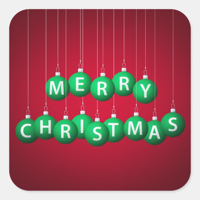 Weihnachtsbaum Quadratischer Aufkleber (Vorderseite)