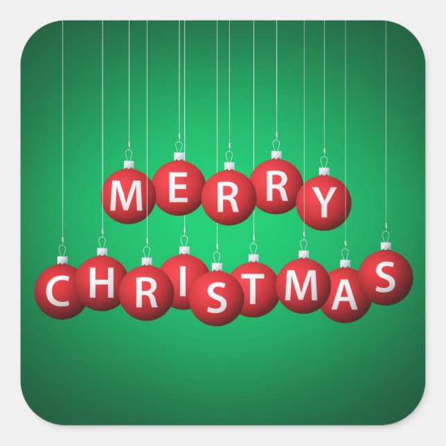 Weihnachtsbaum Quadratischer Aufkleber (Vorderseite)